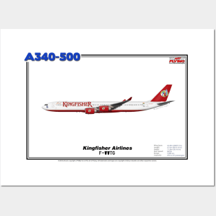 Airbus A340-500 - Kingfisher Airlines (Art Print) Posters and Art